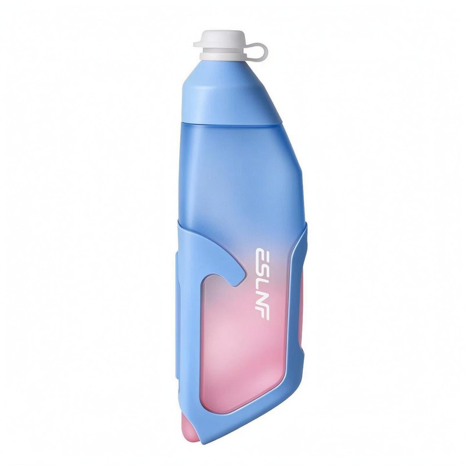 Food-Grade Silicone Cycle Water Bottle Set Carbon-Fiber Composite Bike Water Bottle Set 680 Ml Cycling Hydration Kit, Blue Pink-picture-15