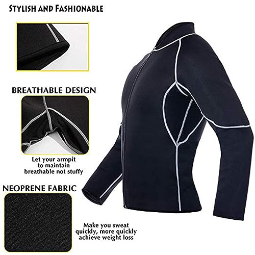Chaqueta de neopreno para hombre manga larga, ajuste ceñido, compresión moldeadora, elástica y transpirable para buceo, con preservación de calor para fitness y yoga miniatura 3