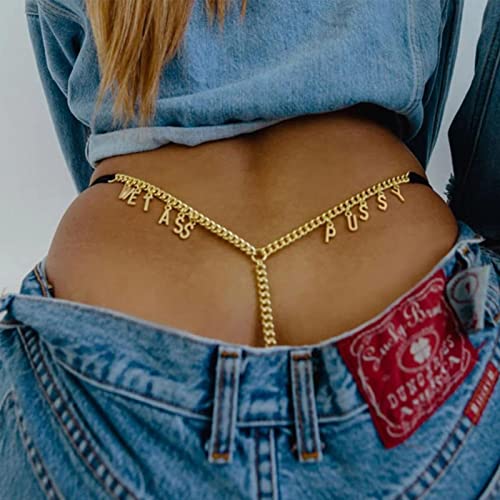 Custom Waist Chain For Women, Personalized Diy Name Alphabet Underwear Panties Body Jewelry Chain Birthday Birthday Wedding Party Gift #TOP2