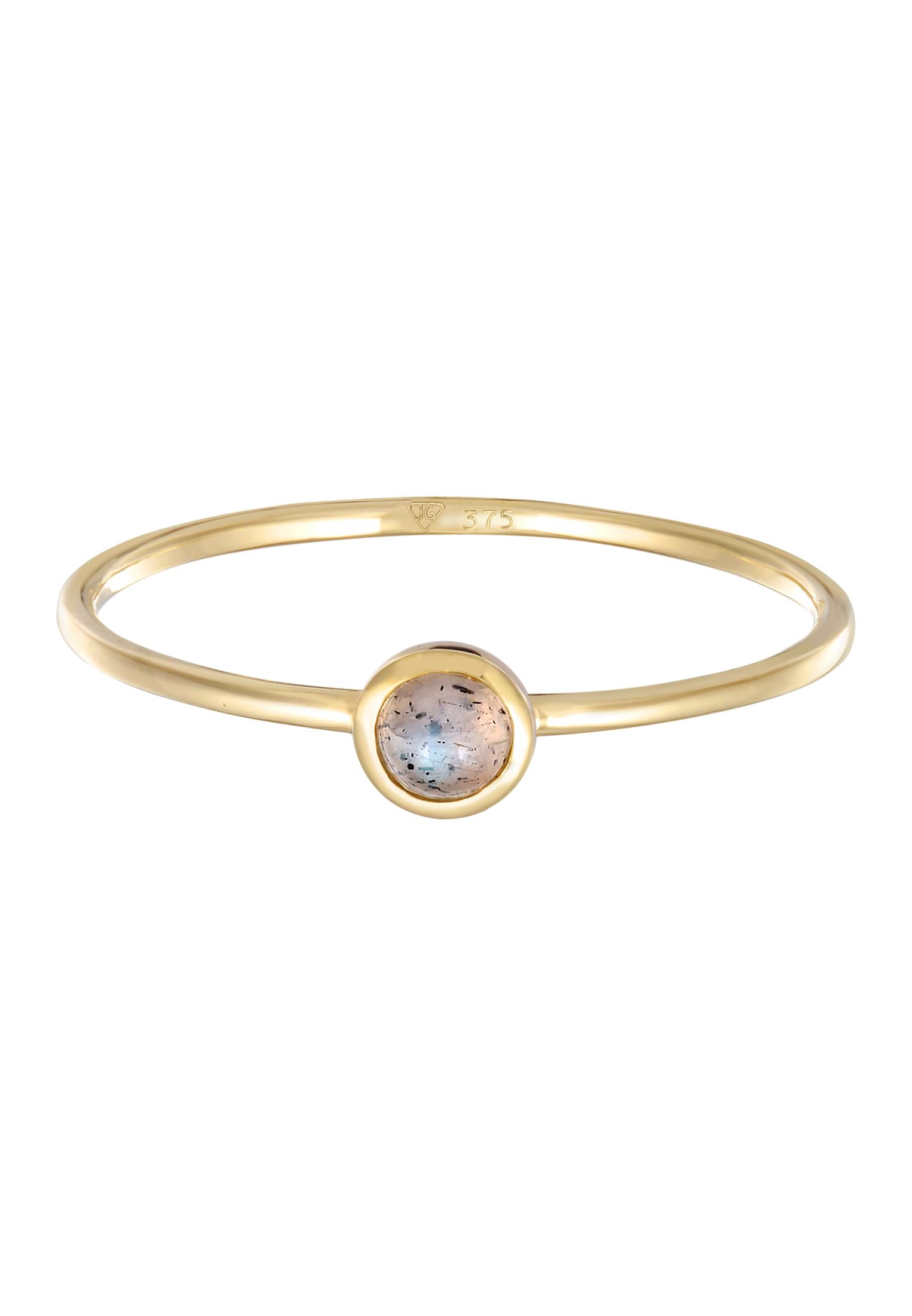 Elli Ring Damen Solitär Schlicht mit Labradorit 375 Gelbgold