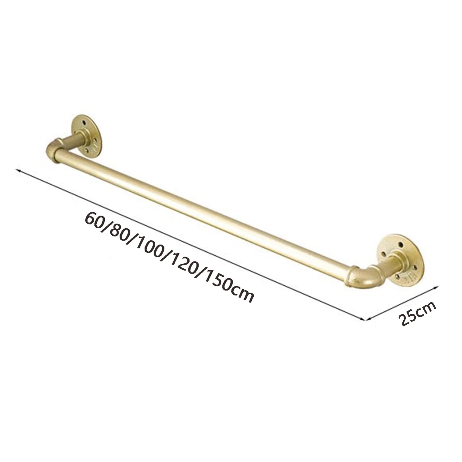 Appendiabiti da parete in stile industriale, in ferro, resistente, portatile, 100 x 25 cm, soluzione di archiviazione per armadio e stendibiancheria, elegante Percheros Burro.