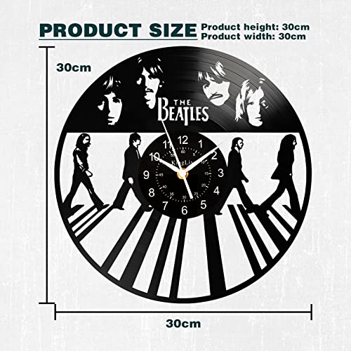 Horloge The Beatles – Disque vinyle – 30,5 cm – Horloge de musique rock pop – Décoration murale – Horloge ronde faite à… - Les Beatles, Paul McCartney, John Lennon, RIngo Starr, George Harrison Horloge The Beatles - Disque vinyle - 30,5 cm - Horloge de musique rock pop - Décoration murale - Horloge ronde faite à… – Image 3