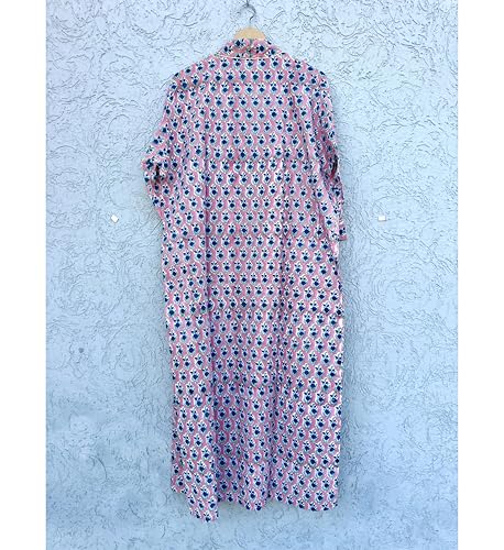 Image of Hand block print Cotton Kimono bikini cover up,Indian Hand block print Cotton Bath Robe,Swim Wear,Nighrwere Dressing Gown