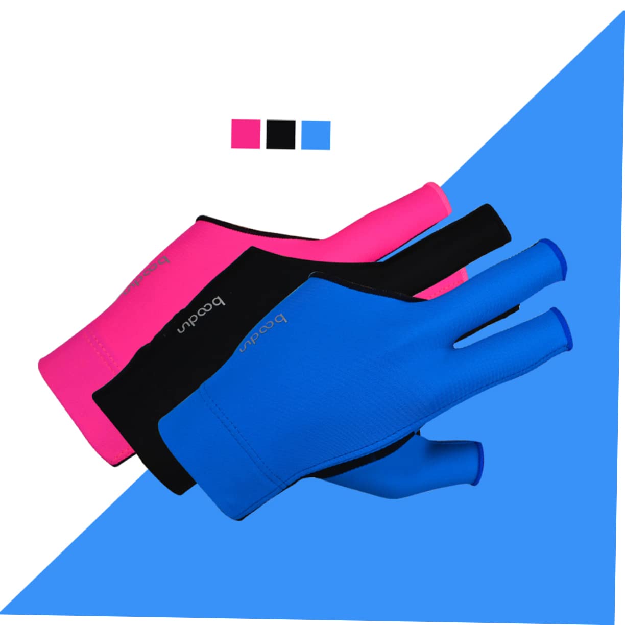 KICHOUSE Snooker Glove 3 Fingers Billiards Glove for Men Women Non-Slip Mallet Finger Protection Billiard Accessory Elastic Wrist