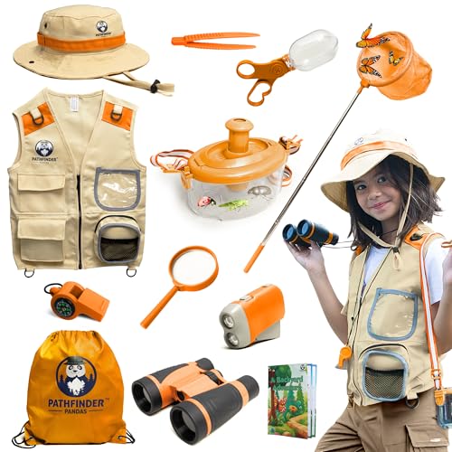 Image of Kids Explorer Kit with Safari Vest & Hat for 7-12 Year Old Boys & Girls | Cute Dress-Up Zookeeper Costume & Safari Costume for Boys & Girls - Included Adventure Guide & Scavenger Hunt