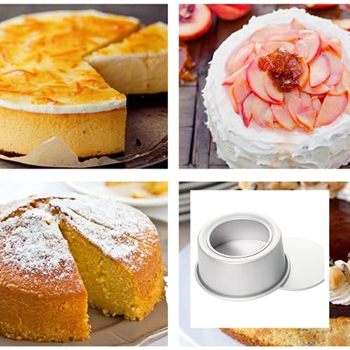 Xzjmy 5 Pack 5 Inch Non-Stick Deep Aluminum Round Cake Pan With Removable Bottom,Mini Cake Pan, Round Aluminum Cake Pan, Used For Family Gatherings To Bake Mini Cake Pizza, Quiche #TOP1