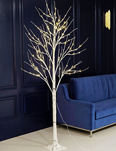 Bolylight LED Birch Tree 8ft 136L LED Christmas Decorations Lighted Tree Decor
