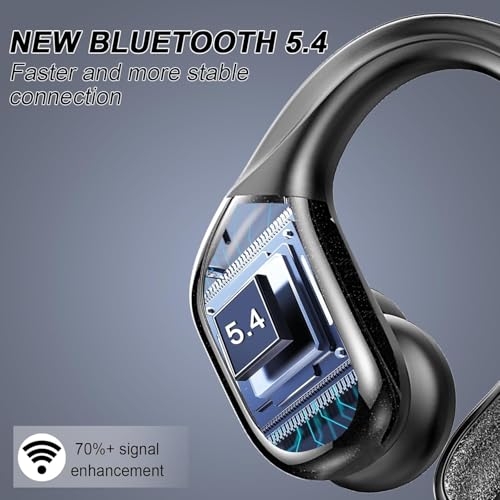 Bluetooth 5.4 Kopfhörer Sport, 75Std 3D-Stereo Kopfhörer Kabellos Bluetooth, IP-X8 Wasserdicht Tiefer Bass Wireless Earbuds, 4 ENC Noise Cancelling Mic Headphones, 7g USB-C in-ear Ohrhörer Gym Joggen