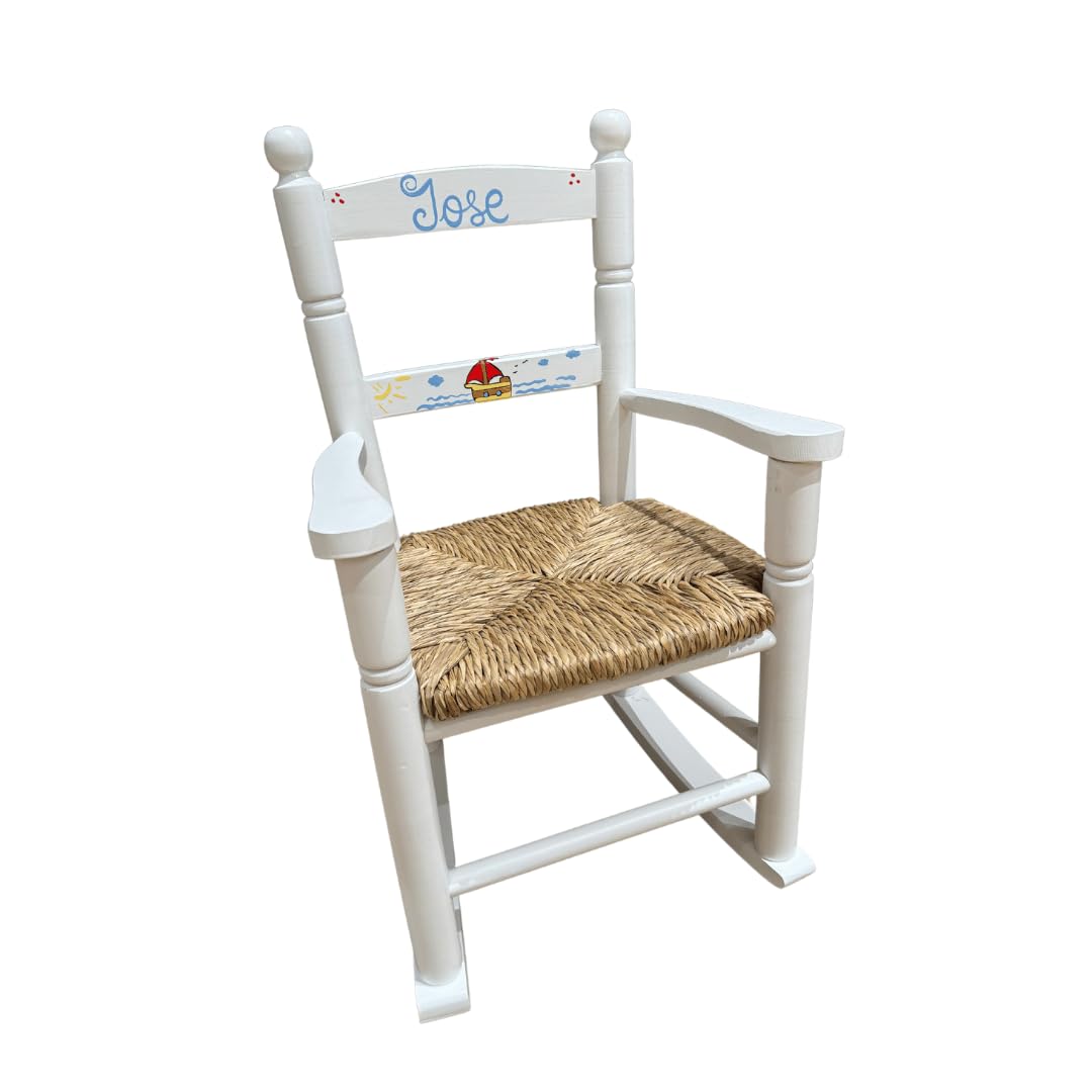 Mecedora Personalizada EN Madera 4 Colores 37X47X58 (Blanco)