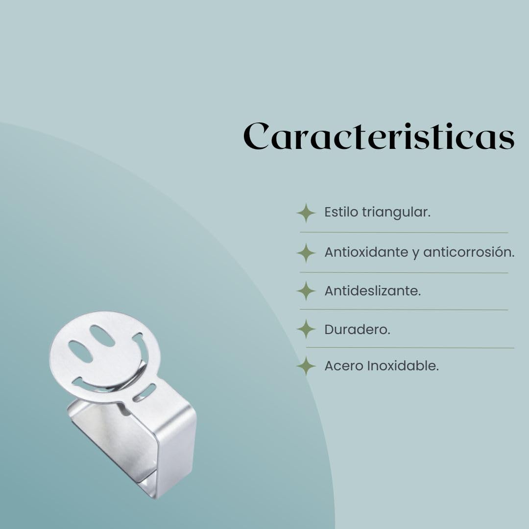 Pinzas para Mesa Exterior - Pack 4 - Clips Mesa de jardín Exterior - Sujeta manteles para Mesa de terraza - Agarra manteles - Acero Inoxidable - Accesorios Autocaravana (Flor)