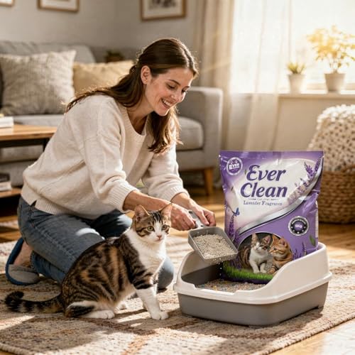 Image of Ever Clean Advanced Clumping Cat Litter Lavender Meadow Fresh Scent 20 KG Pack (Gray, 20KGS)