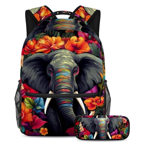 Sac d'école tendance Éléphant coloré pour transporter vos cours avec confort