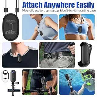 Mini Action Camera 4K, Body Cam with Audio & Video, Thumb POV Portable Sports Cam with IPX7 Waterproof, Portable Vlogging, Helmet Cam for Cycling, Motorcycle 64G-Card, Black