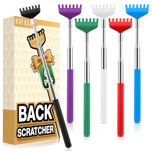HOFASON 6 Pack Back Scratcher, Fathers Day Dad Gifts Basket Stuffers, Stocking Stuffers for Men Women Adults Teens, Party Favors Prizes for Adults, Christmas Birthday Gag Bulk Gift for Dad Mom Him Her