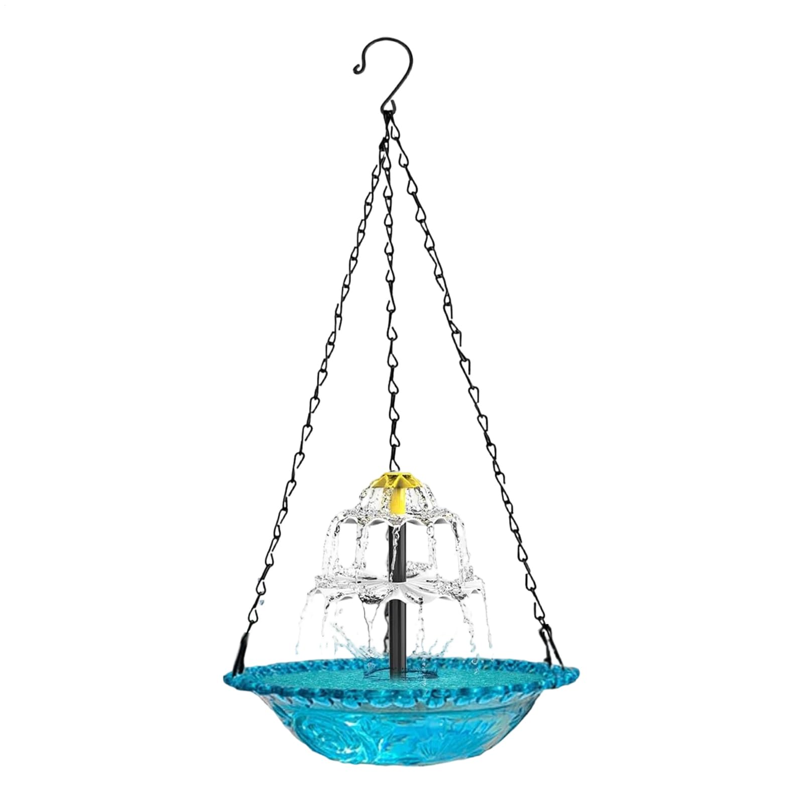 Fontaine solaire pour oiseaux à suspendre dans le jardin avec pompe intégrée