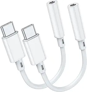 USB C to 3.5mm Headphone Jack Adapter for iPhone 17 16 15 Pro Max Air, Type C Aux Audio Dongle Cable Cord Compatible with iPad Pro Air 4 5 Mini 6, Samsung Galaxy S25/S24/S23/S22/S21 Ultra, MacBook