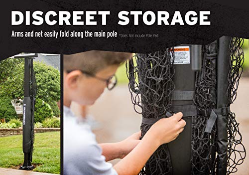 Silverback Basketball Yard Guard Defensive Net System Rebounder With Foldable Net And Arms Into Pole , White/Black, Large #TOP4