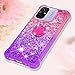 Monwutong Slim Fit Phone Case for Xiaomi Redmi 12C, Bling Shiny Quicksand Effect TPU Bumper Case with Four Corners Heavy Anti-Fall Protection for Redmi 12C,Pink Purple
