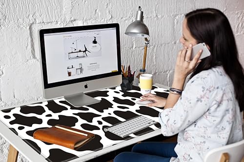 Image of Gaming Mouse Pad 48x24 Desk Mat Giant Mousepad Large Desk Pad Cow Print Full Mouse Mat XXXL Computer Mat for Protector Desktop Wireless