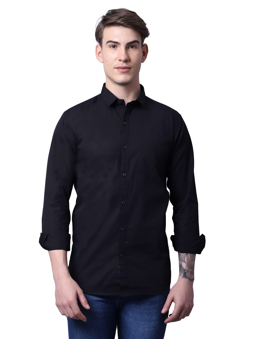 Majestic Man Slim Fit Cotton Camouflage Army Military Print Shirt for Men