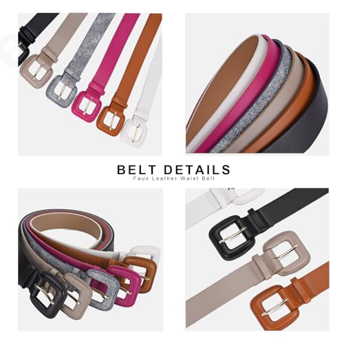 Women Belt for Jeans Pants Fashion Buckle Waist Faux Leather Belts for Ladies Dresses3