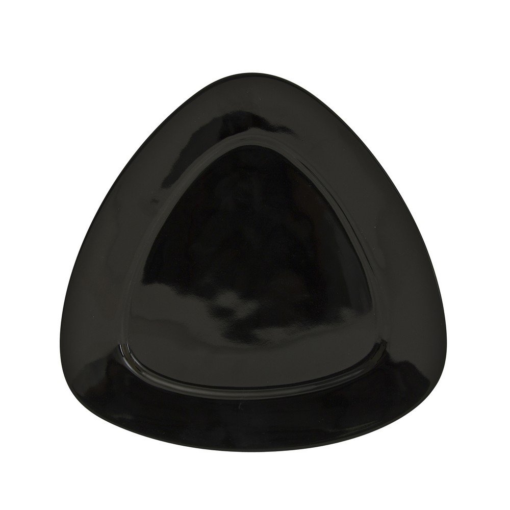 10 Strawberry Street 10.5" Triangle Dinner Plate, Set of 6, Black