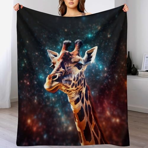 Manta de forro polar suave con estampado de jirafa de alta calidad 2