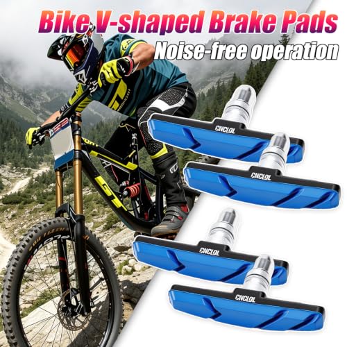 Image of Chooee Bike V-Brake Pads, Bicycle 70mm Brake Blocks Set, 2 Pairs Universal Brake Shoes