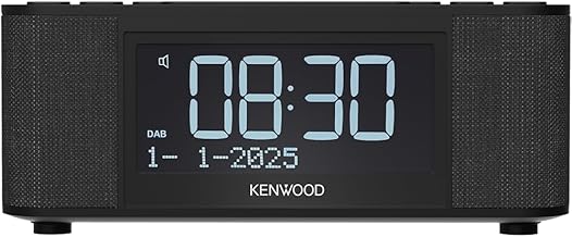 KENWOOD Dab+ Alarm Clock Radio with Bluetooth 5.3 Speakers, Stereo Sound, Programmable Alarm and USB – Table Clock with FM/RDS, Timer and Large LCD Display, Black, CR-ST55DAB-B