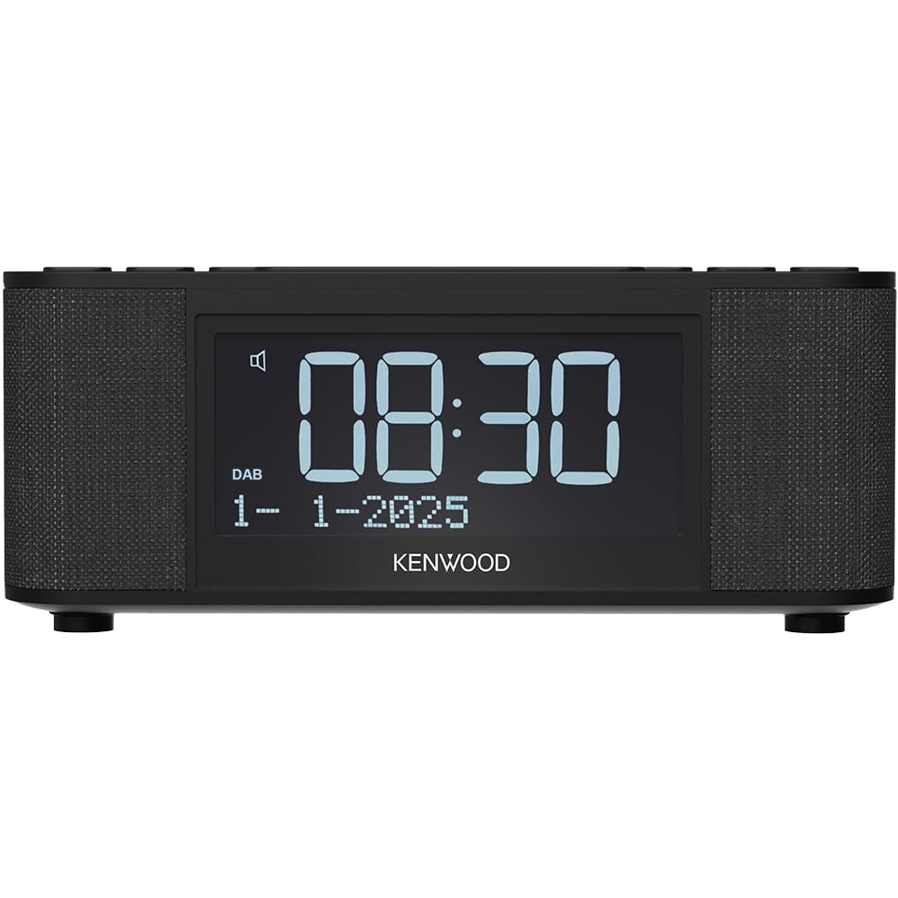 KENWOOD Radio Despertador Dab+ con Altavoces Bluetooth 5.3, Sonido estéreo, Alarma programable y USB — Reloj Mesa con FM/RDS, Temporizador y Pantalla LCD Grande, Color Negro, CR-ST55DAB-B