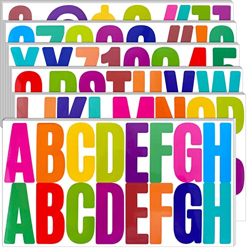 Bemeol 500 piezas de 30 hojas de calcomanías de letras grandes de 2.5 pulgadas, letras autoadhesivas para tablón de anuncios, buzón, puerta, aula, hogar