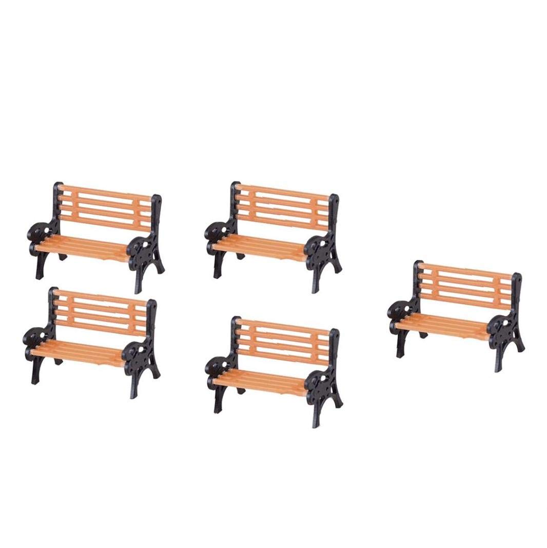 Nicetruc 5pcs Mini Park Benches Model Train 1:100 Bench Chair Settee Miniature Park Bench Craft for Railway Layout