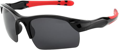 KENBO Polarized Sports Sunglasses for Kids Wrap Around Sunglasses Baseball Cycling UV Protection for Boys Girls Age 3-10