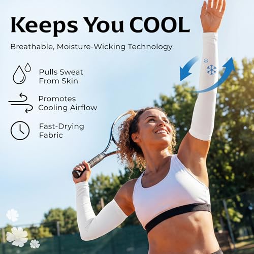 Image of SportsTrail Cooling Arm Sleeves for Men & Women - Breathable, UV Sun Protection, Sports Arm Sleeves for Women, Men & Youth