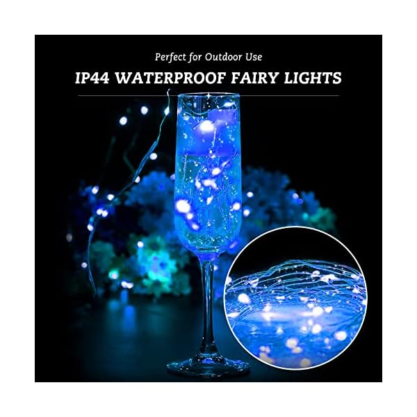 Rivokeer fairy string lights battery operated 12 pack 7ft 20led waterproof silver wire firefly starry lights for diy mason jar bedroom party birthday wedding decorations string lights - image 5