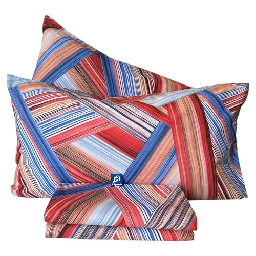 Set Lenzuola Completo Mano Percalle di Cotone 100% Italiano Matrimoniale tessuto con effetto setato (Otty-2)