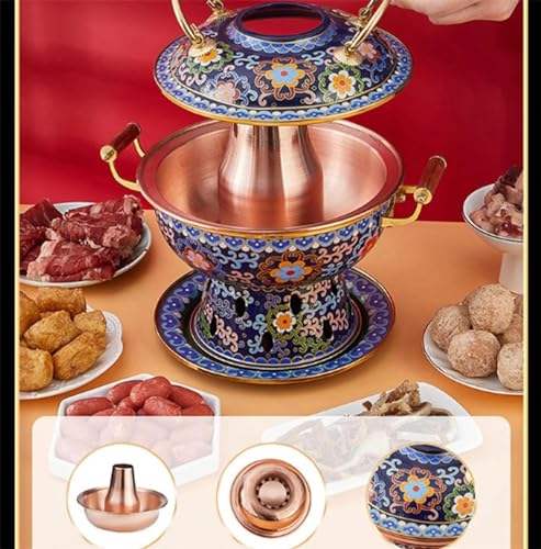 Olla de cobre para hot pot tradicional chino 27x23cm miniatura 3