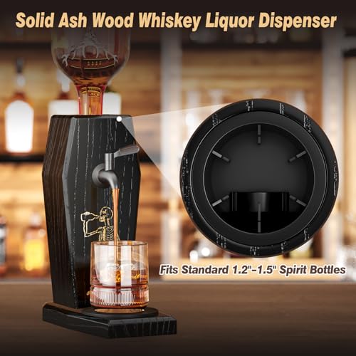 Leakproof Ash Wood Whiskey Liquor Dispenser,Novelty Alcohol Dispenser for Bourbon,Vodka, W - image 3
