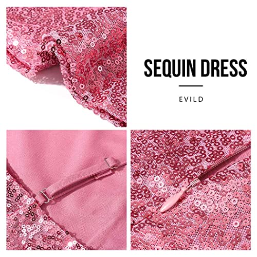 EVILD Sequin Dress Pink Sparkly Dresses Rave Outfits for Women3
