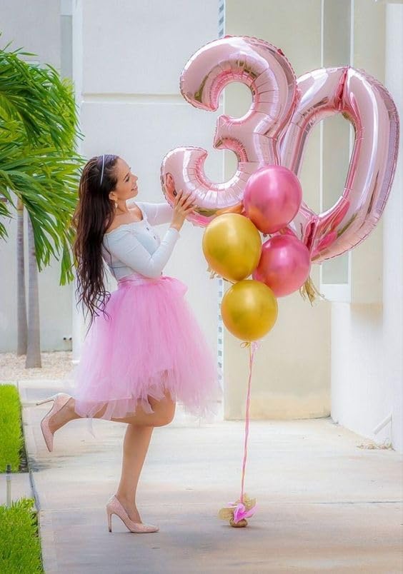 Image of 3 Balloon Numbers Birthday Decorations, 40In Pink Balloons for Men Women | Eye-catching Appearance, Perfect Decorative Centerpieces, Convenient Self-sealing Structure, Widely for Various Occasions