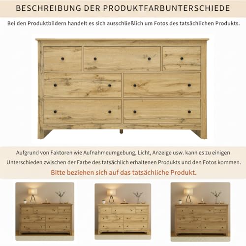 Cómoda dormitorio de 7 cajones amplios para solucionar la falta de espacio 7