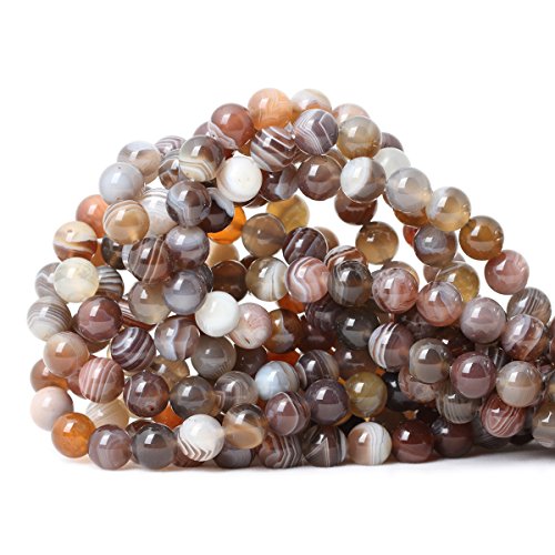 CHEAVIAN 45PCS 8mm Natural Botswana Sardonyx Agate Gemstone Round Loose Beads for DIY Jewelry Making 1 Strand 15"
