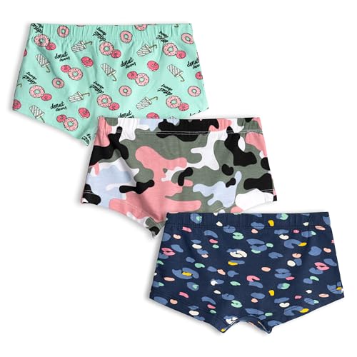 Image of Real Basics Girls Cotton Boxer Boyshorts Panties Underwear for Kids (Multicolor) Pack of 3