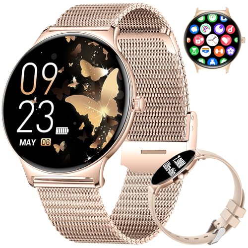 LIGE Reloj Inteligente Mujer con Llamada Bluetooth 5.0, 1.43' AMOLED Smartwatch con Mujer Función Femenina, Pulsometro, Monitor de Sueño, 100+Modos...