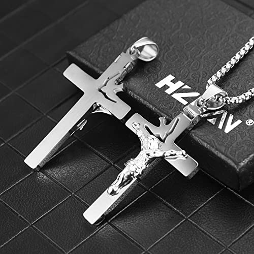 HZMAN Dove Holy Land Gift INRI Cross Crucifix stainless steel Pendant Necklace With Free Chain4