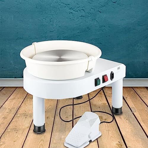 Elektrische Töpferscheibe 10 Zoll, DIY Tonmaschine mit 350W bürstenlosem Motor, Einstellbare Geschwindigkeit, Fußpedal, Modellierwerkzeuge für Home Crafting Studio Hobby Kit