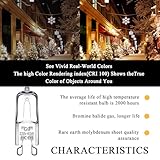 G9 Halogen LED Bulbs Cool White 40w 230v Wax Burner Bulbs Dimmable Warm White G9 Light Bulbs for Table Lamps Cabinet Light Oven 600lm 2700k Replacement Capsule Ceiling Lights (10 Pack) - Image 4