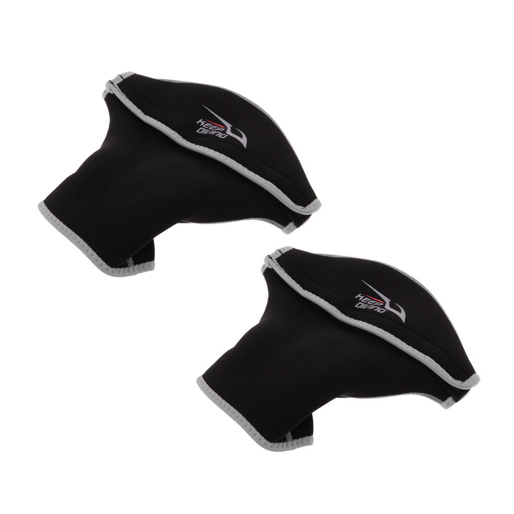 Mealoodiousmusea Neopren-Kajak-Handschuhe, Handschutz, Paddelhandschuhe, Handschuhe, Schwarz, Silber, 2 Stück Sport & Freizeit