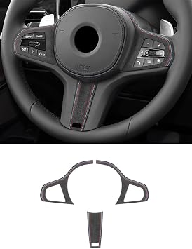 Betterhumz Car Steering Wheel Button Frame Trim Sticker for BMW G30 G20 F40 G21 G28 G11 G12 Z4 G32 G29 G Chassis Compatible with Alcantara Car Interior Accessories