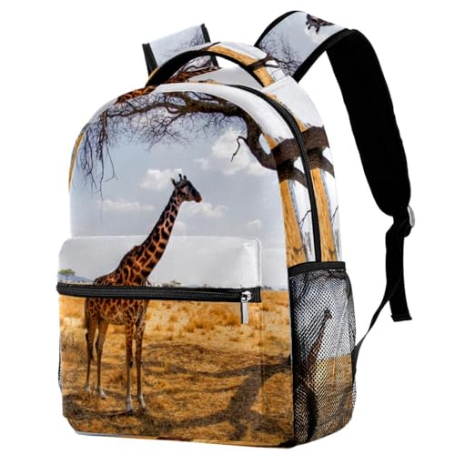 Sac à dos d'école girafe multicolore 29.4x20x40cm pour adolescents et étudiants